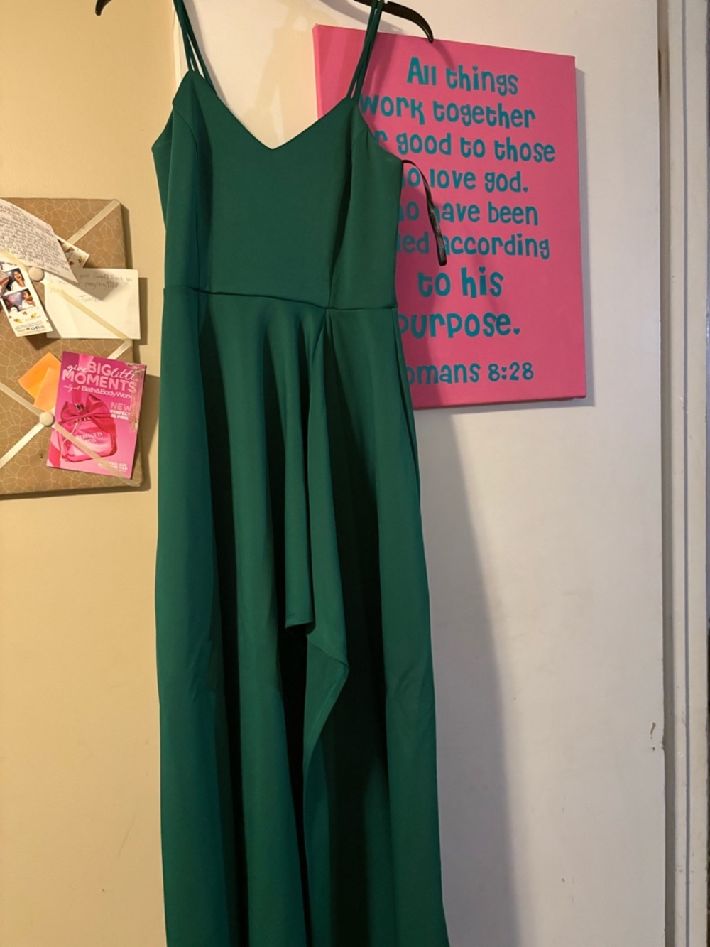 Green Spaghetti-Strap Maxi Dress